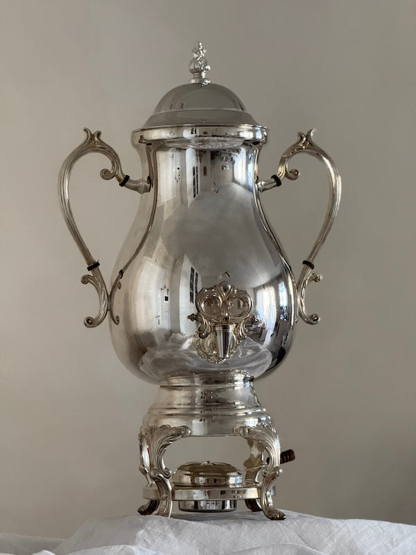 Élysées Vintage Silver-Plated Brass Samovar for 50 Cups