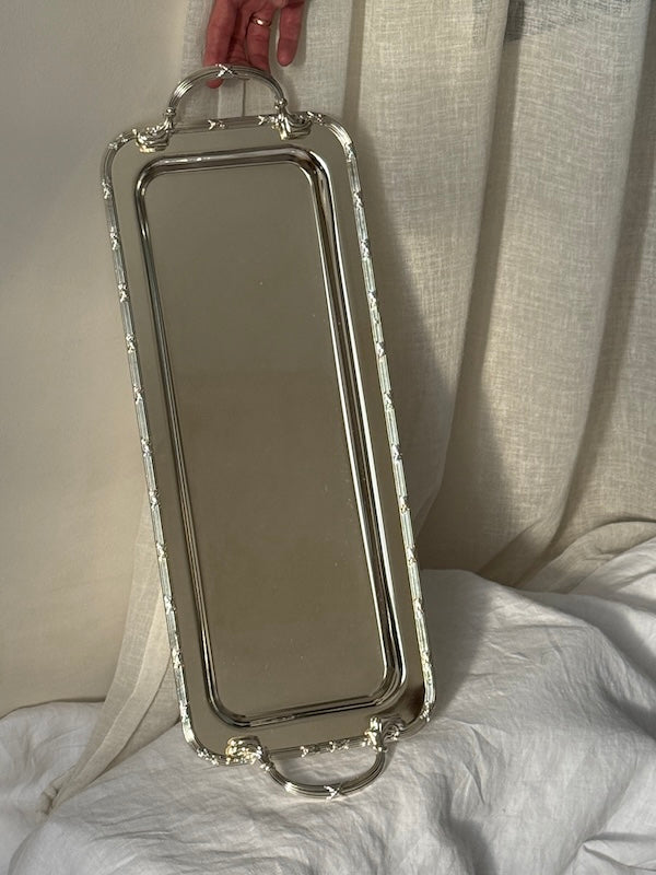 Large Rectangular Château Silver-Plated Tray with Handles