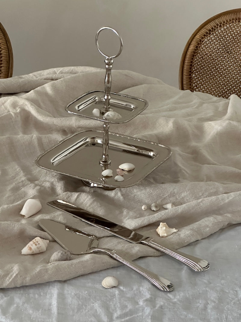 Clichy Nickel-Plated Cake Serving Set