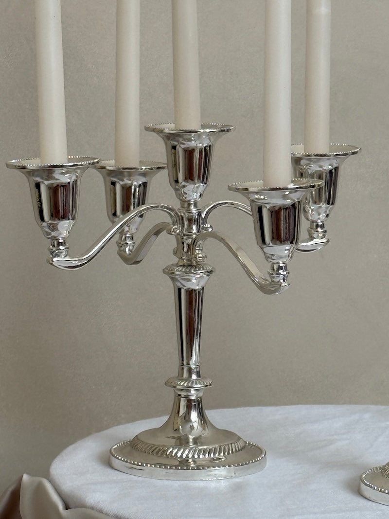 Umbria Small Five-Arm Silver-Plated Candelabra
