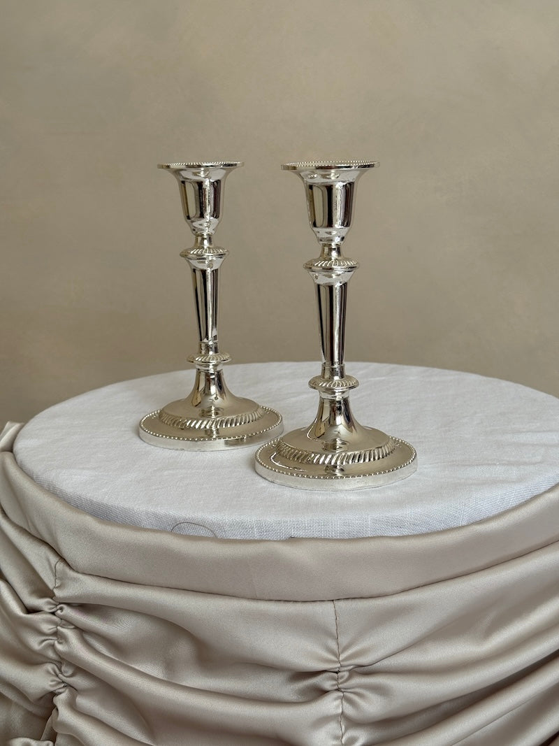 Umbria Pair of Silver-Plated Candlesticks