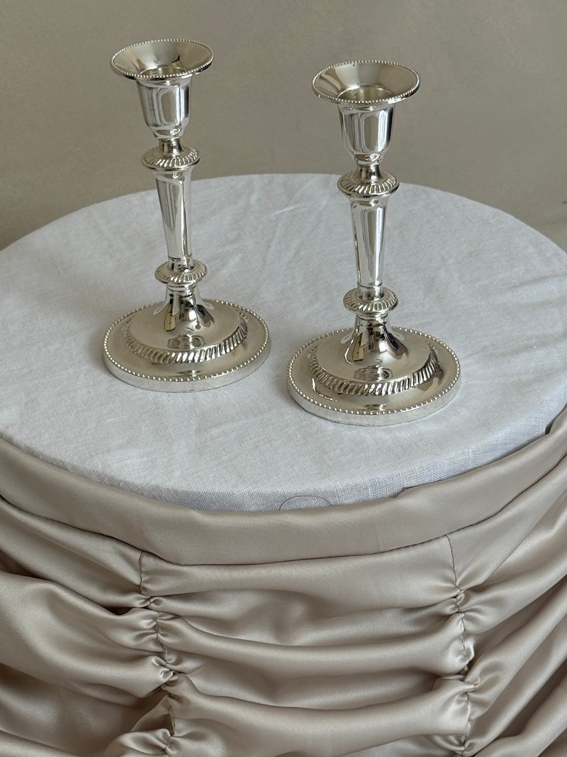 Umbria Pair of Silver-Plated Candlesticks