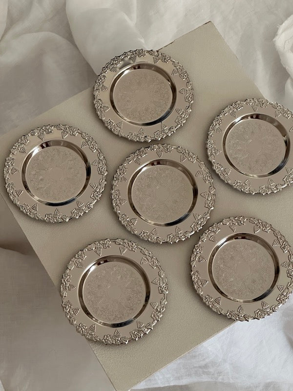 Mallorca Set of 6 Silver-Plated Meze Plates