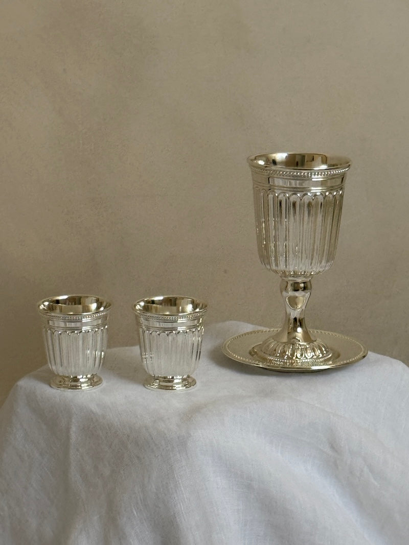Sète Silver-Plated Striped Children’s Cups – Set of 2