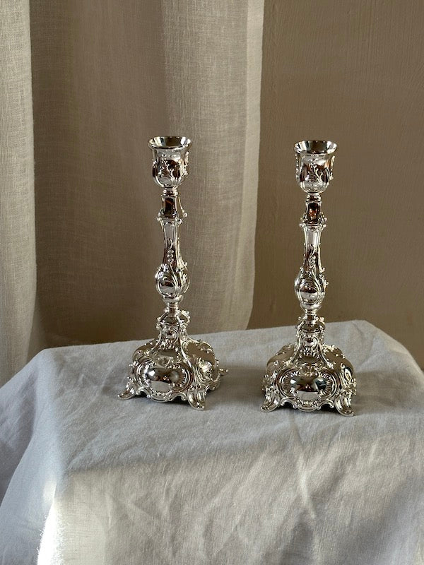 Small Colmar Silver-Plated Candlesticks