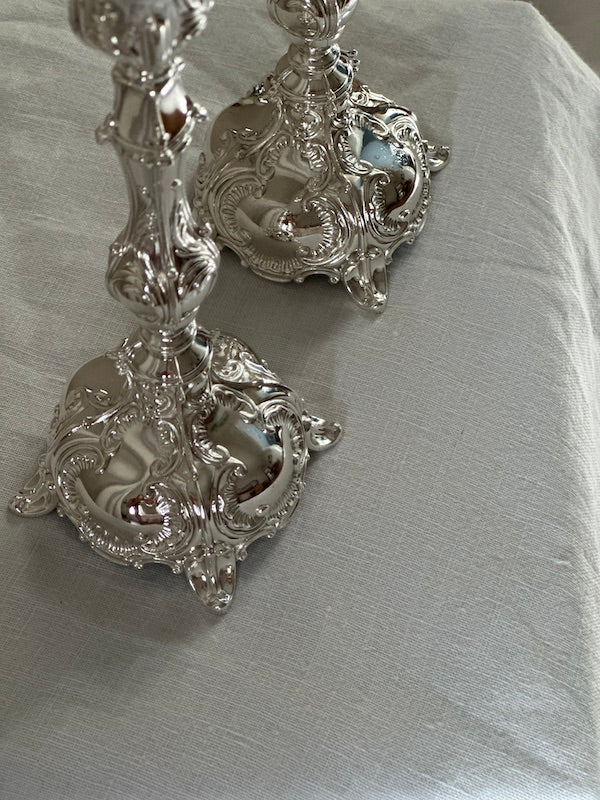 Small Colmar Silver-Plated Candlesticks