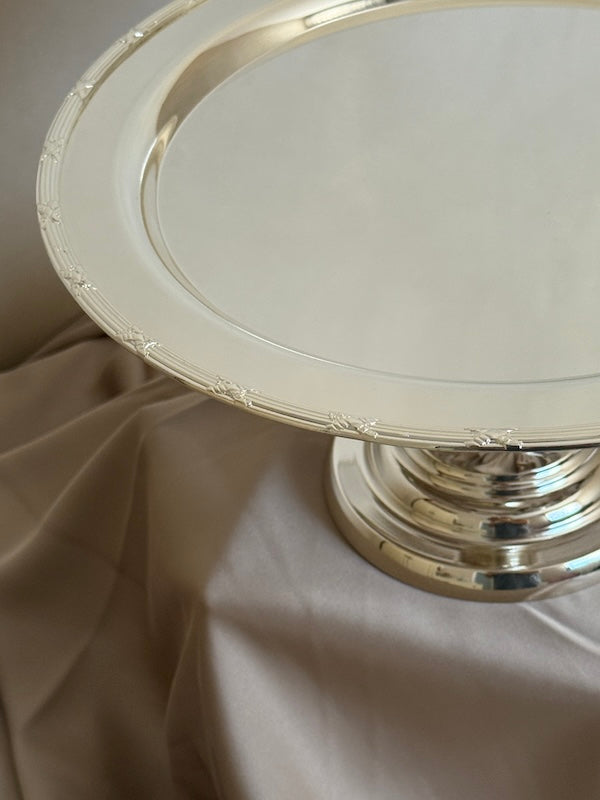 Round Château Silver-Plated Stand Tray