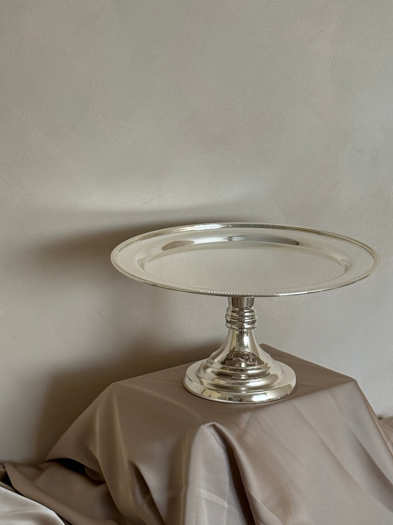 Round Umbria Silver-Plated Stand Tray