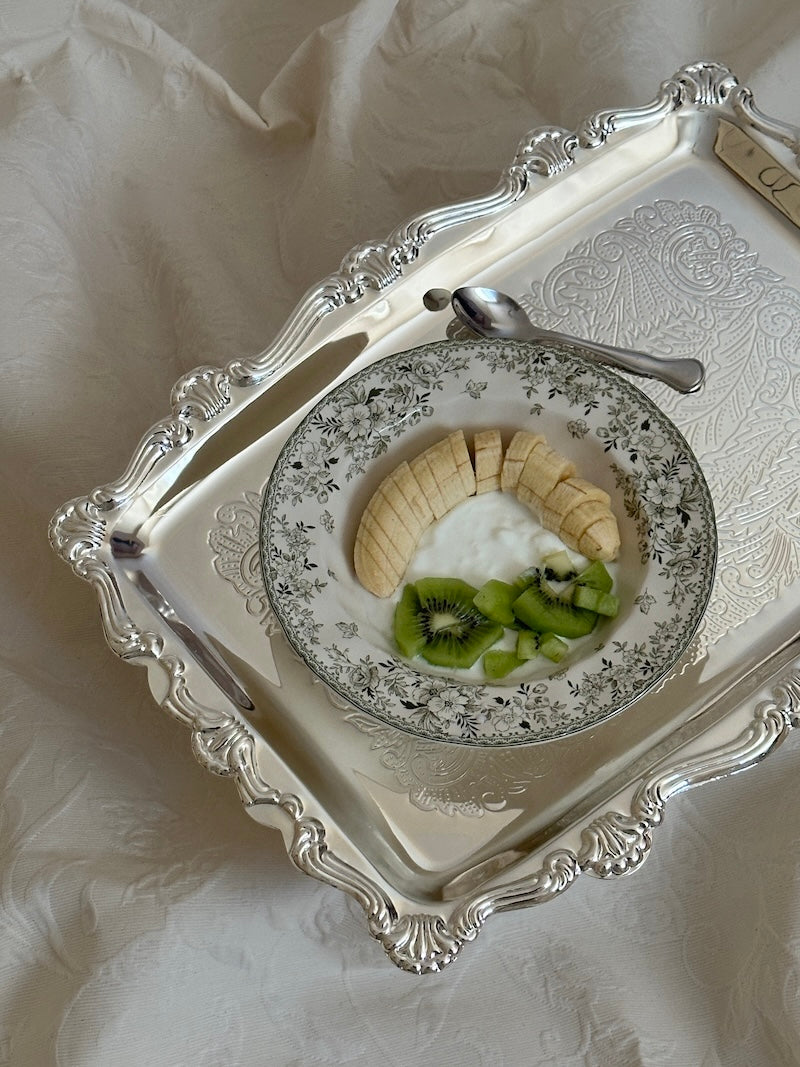 Large Sea Shell Nickel-Plated Tray with Shell Décor