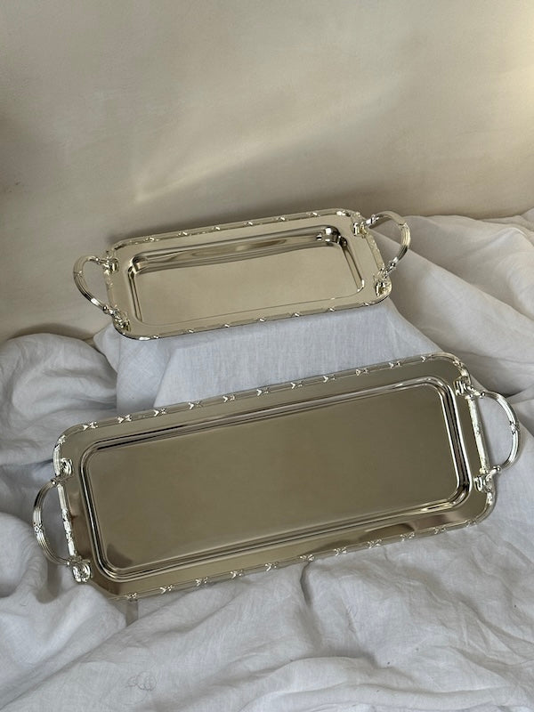 Large Rectangular Château Silver-Plated Tray with Handles