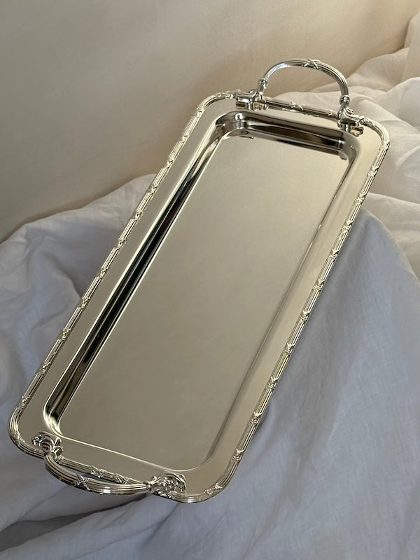 Large Rectangular Château Silver-Plated Tray with Handles