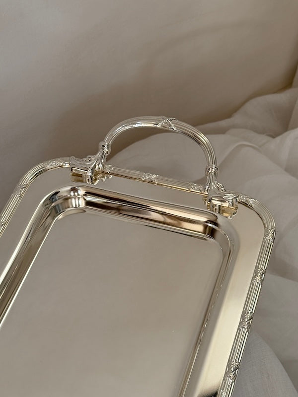 Large Rectangular Château Silver-Plated Tray with Handles