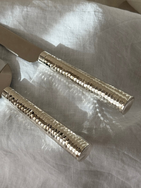 Épernay Nickel-Plated Cake Serving Set – Knife and Serving Spoon