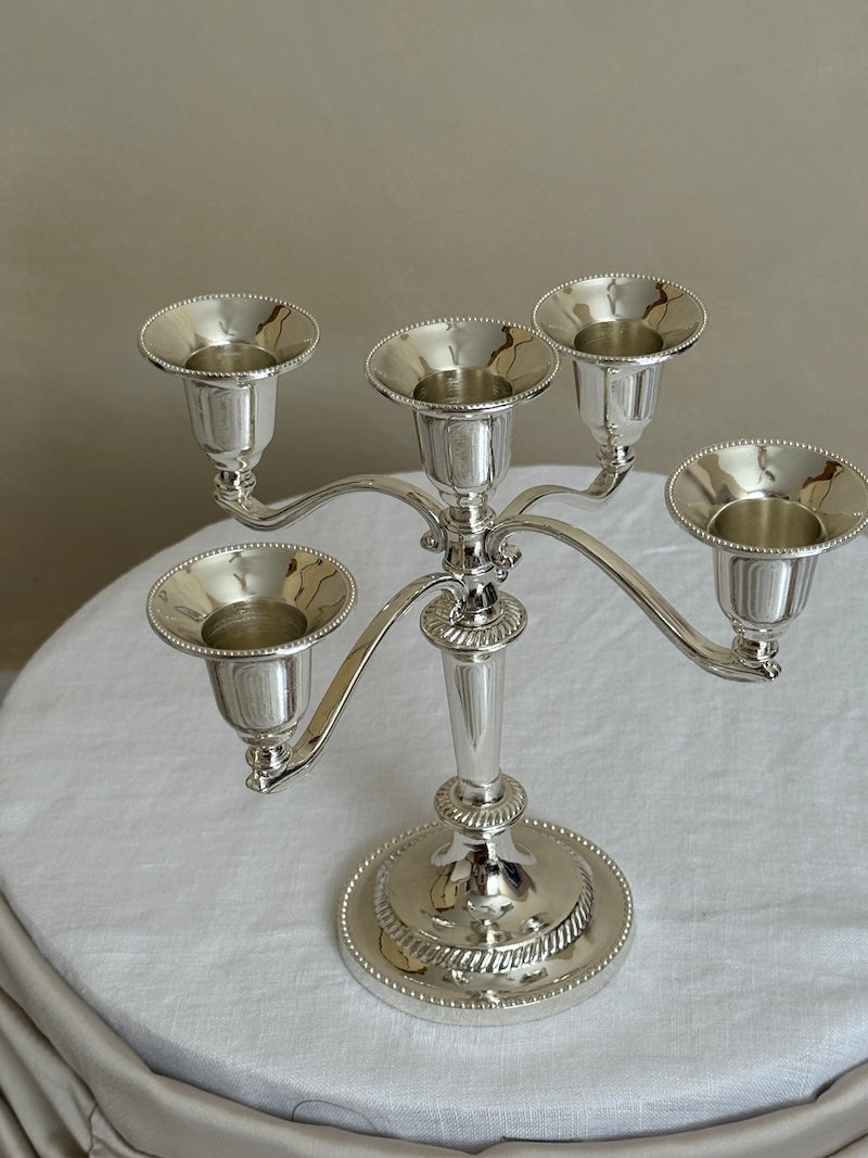 Umbria Small Five-Arm Silver-Plated Candelabra