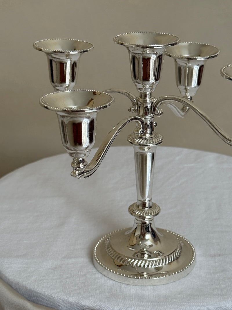 Umbria Small Five-Arm Silver-Plated Candelabra