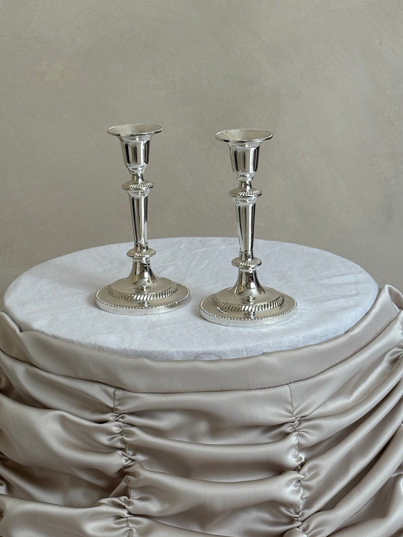 Umbria Pair of Silver-Plated Candlesticks