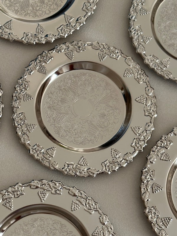 Mallorca Set of 6 Silver-Plated Meze Plates
