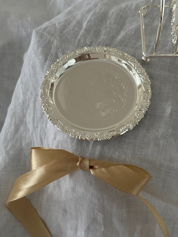Mallorca Set of 6 Silver-Plated Coasters with Stand