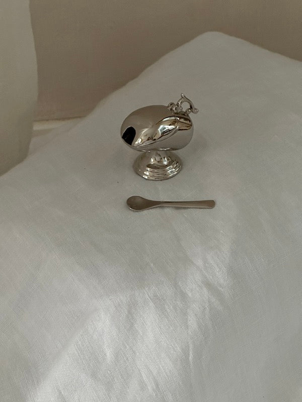 Bordeaux Nickel-Plated Small Sugar Bowl with Spoon