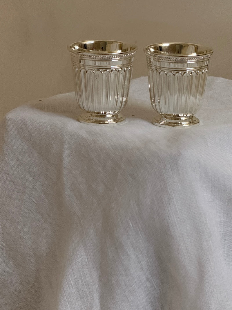 Sète Silver-Plated Striped Children’s Cups – Set of 2