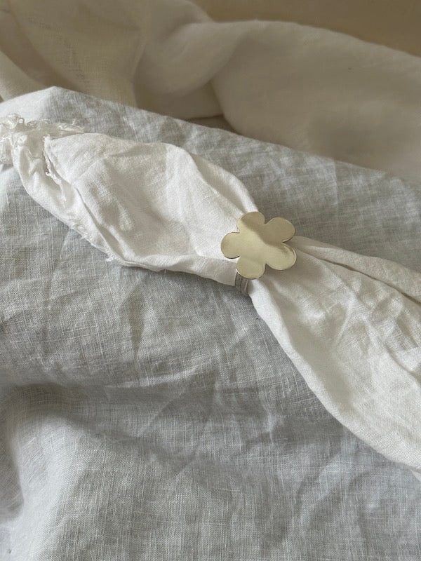 Fleur Set of 6 Nickel-Plated Napkin Rings