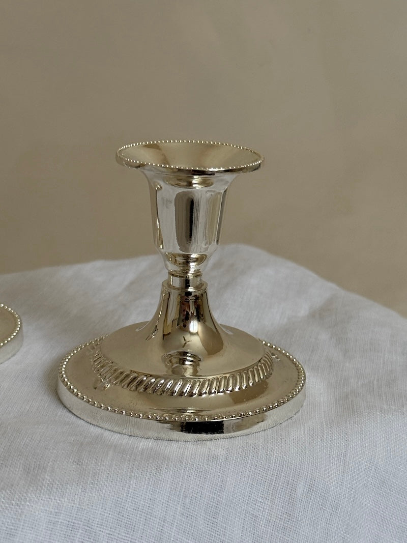 Umbria Set of Low Silver-Plated Candlesticks
