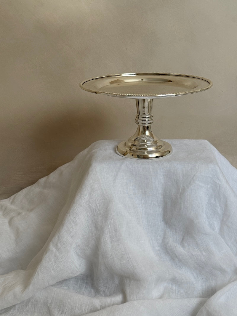 Small Round Umbria Silver-Plated Stand Tray