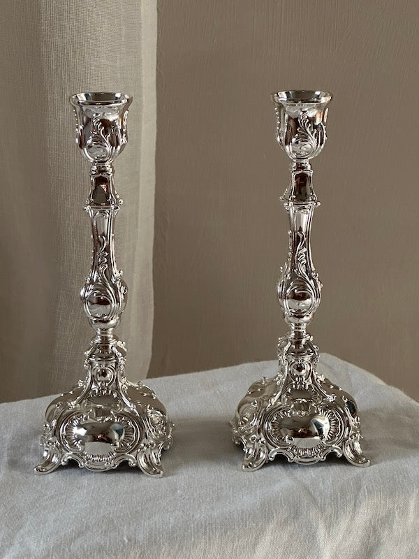 Small Colmar Silver-Plated Candlesticks