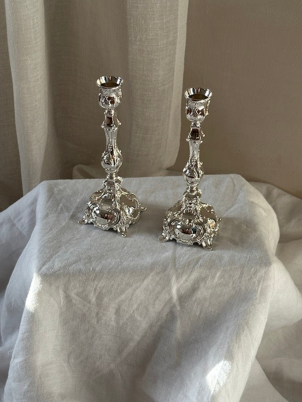 Small Colmar Silver-Plated Candlesticks
