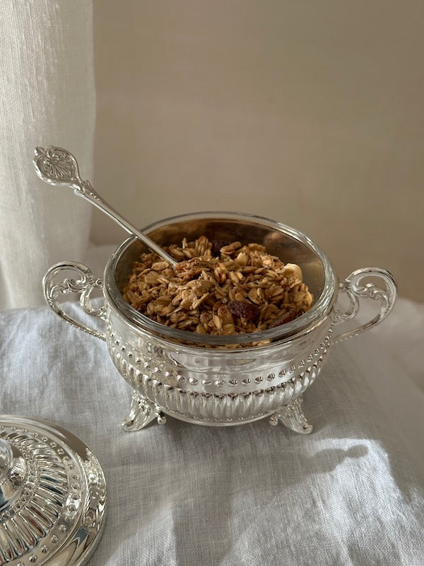 Pisa Sugar Bowl with Handles and Spoon – Silver Plated