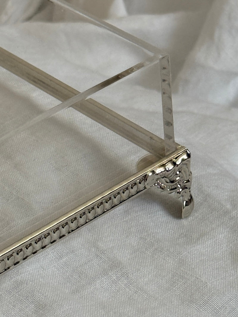 Chambéry Acrylic Matzah Tray with Silver-Plated Base