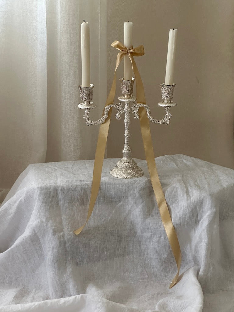 Toulouse 3-Arm Candelabra – Silver Plated