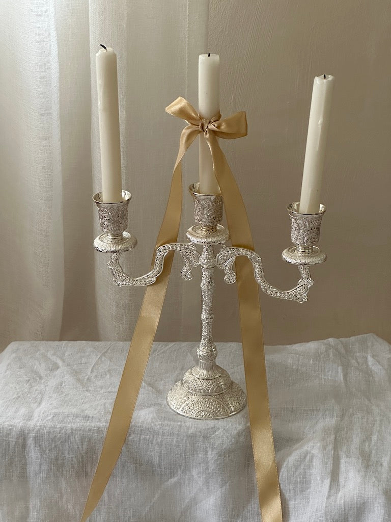 Toulouse 3-Arm Candelabra – Silver Plated