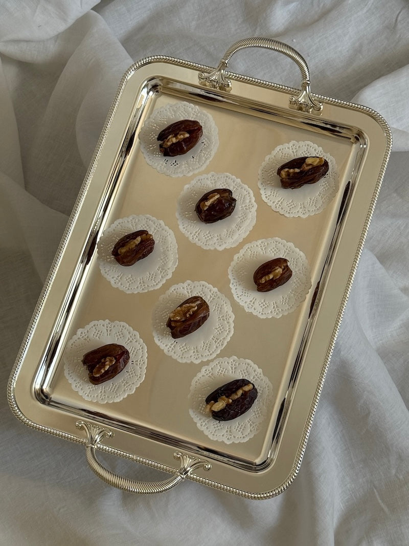 Large Rectangular Umbria Silver-Plated Tray with Handles